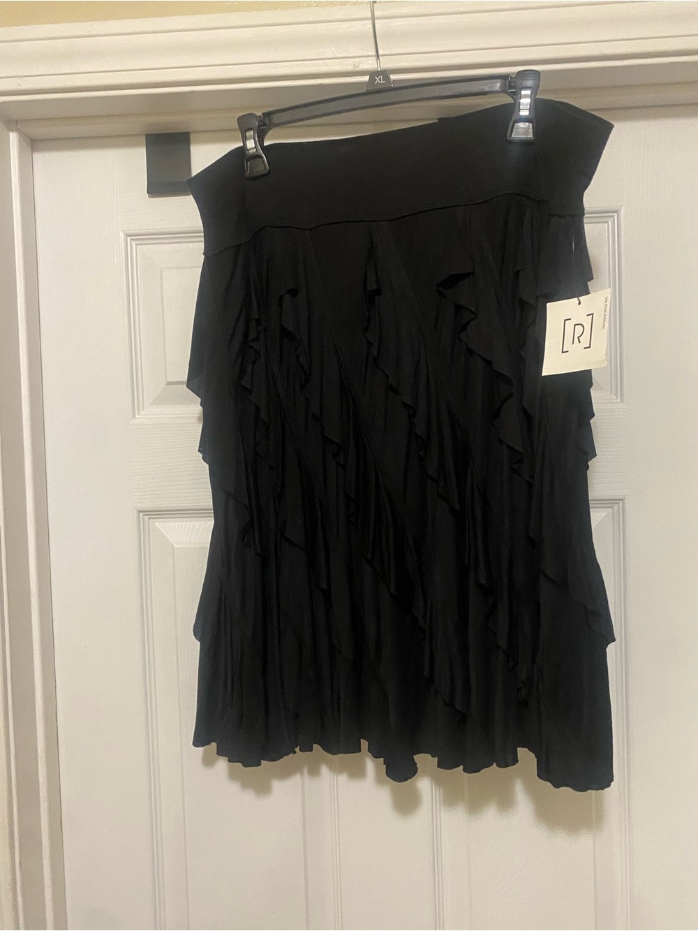 Relativity Black Ruffle Circle Skirt